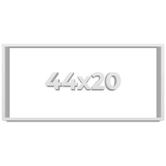 44x20 Shadow Box Frame White | 1 Inches Deep Real Wood Contemporary Shadowbox Display Frame | UV