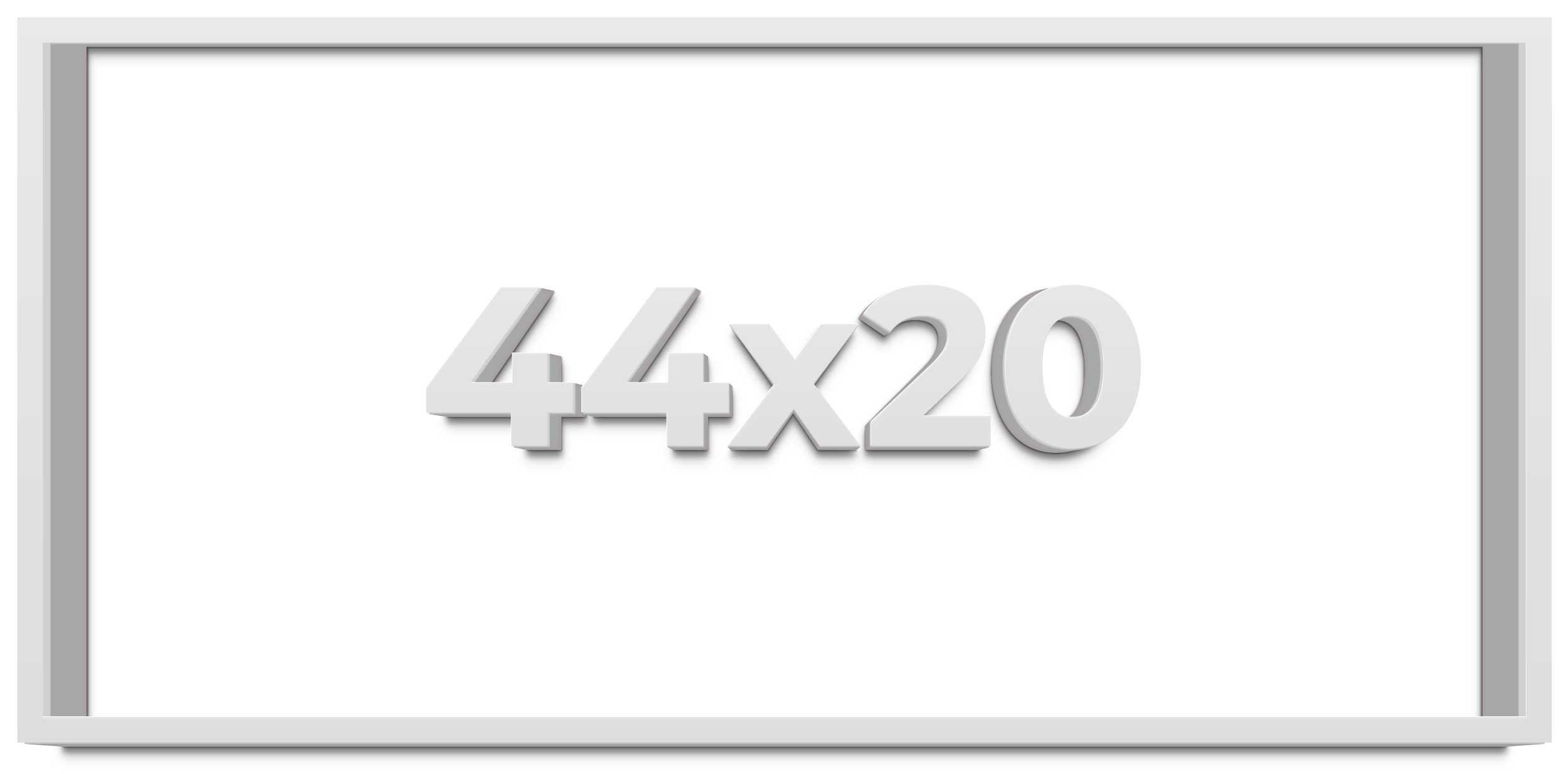 44x20 Shadow Box Frame White | 2 Inches Deep Real Wood Contemporary ...