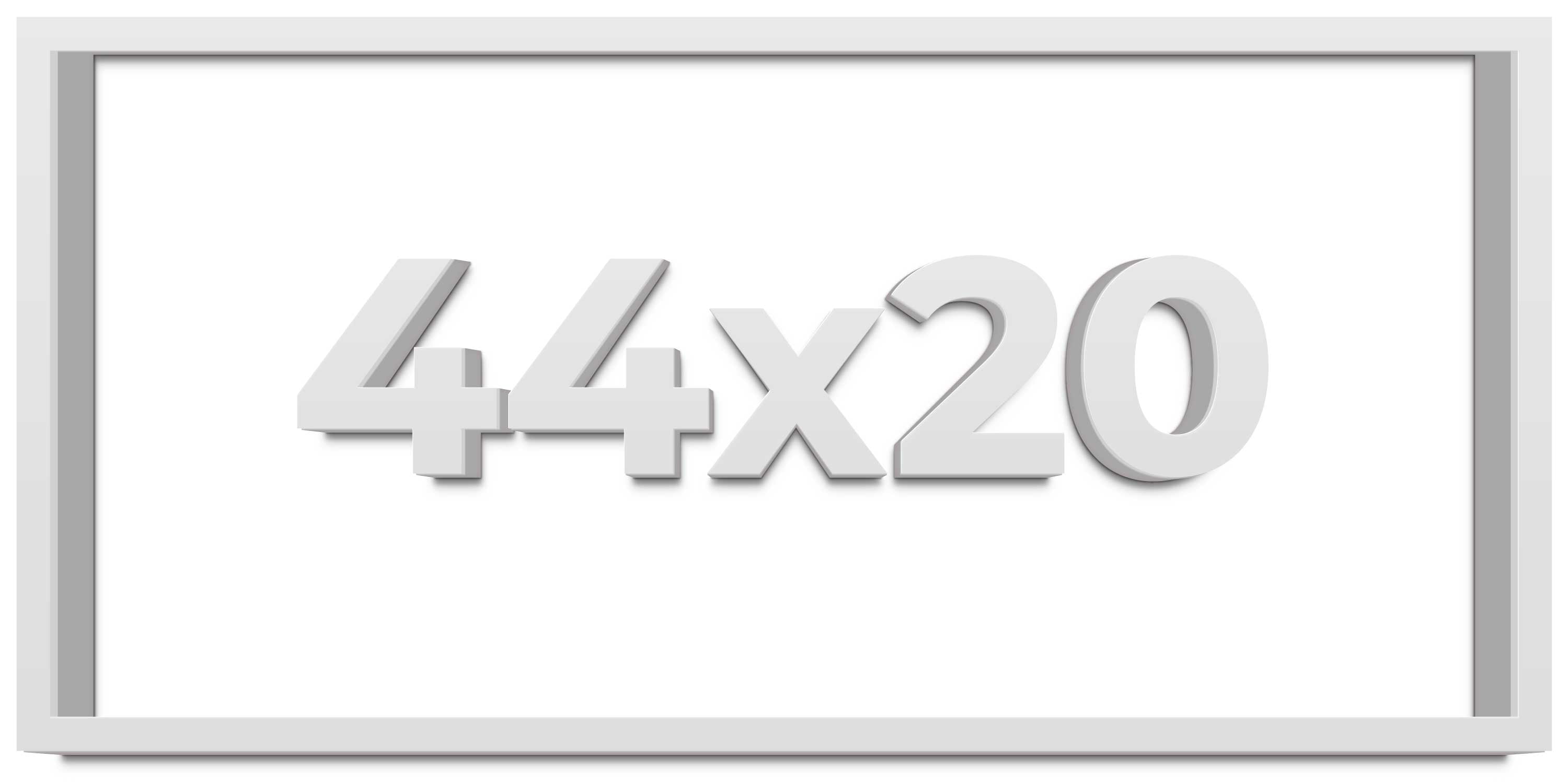 44x20 Shadow Box High Gloss White Display Frame | 1.625 Inches Deep | 1 ...