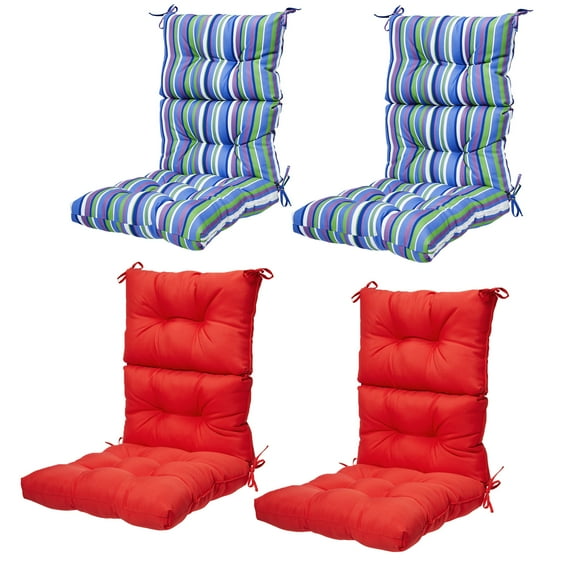 44x21 inch Outdoor Chair Cushion, 2/4pcs High Back Chair Cushions Patio Garden High Rebound Foam Chair Cushion Waterproof Polyester Seat Cushions or Home Patio Garden Decor