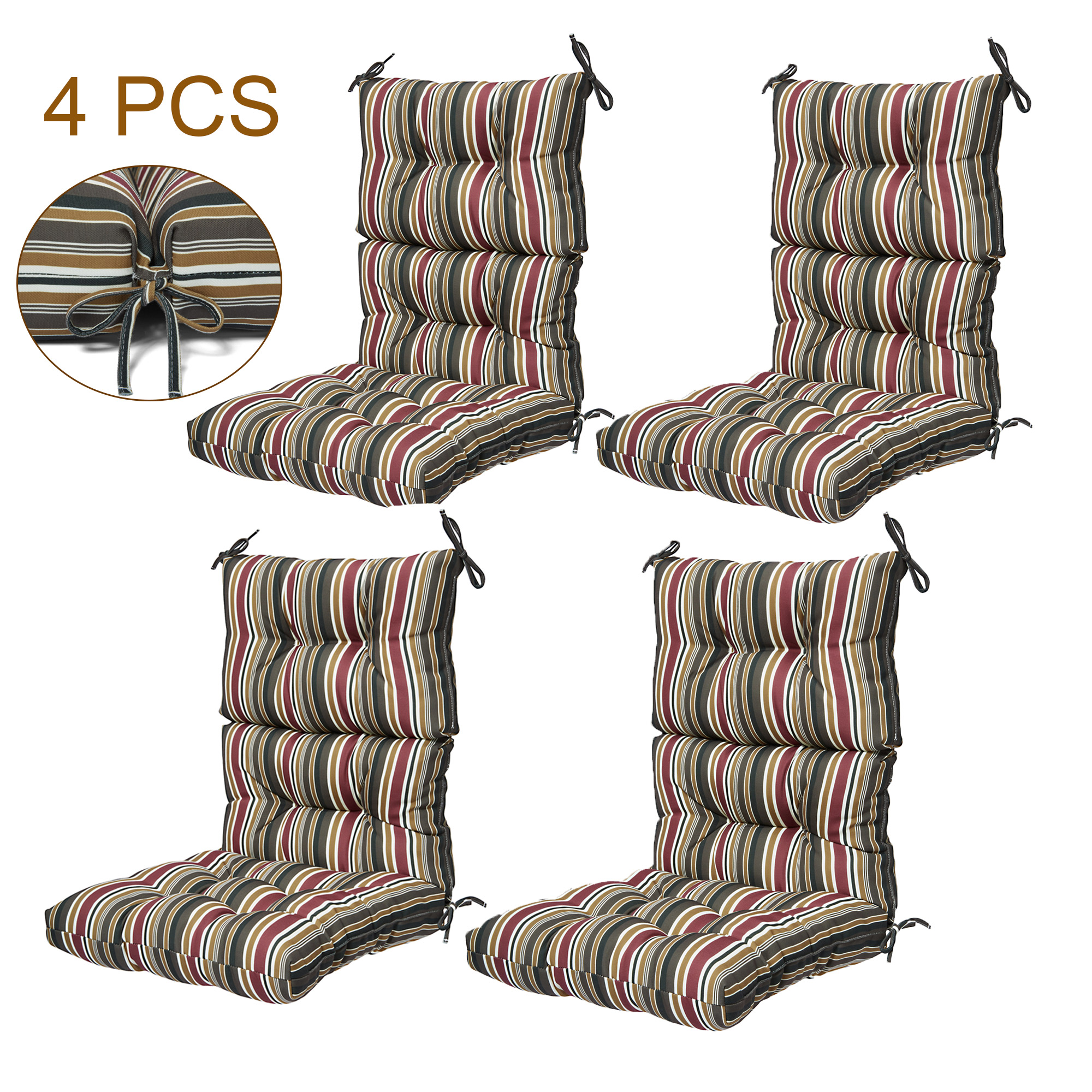 44x21 inch Outdoor Chair Cushion, 2/4pcs High Back Chair Cushions Patio Garden High Rebound Foam Chair Cushion Waterproof Polyester Seat Cushions or Home Patio Garden Decor - image 1 of 6