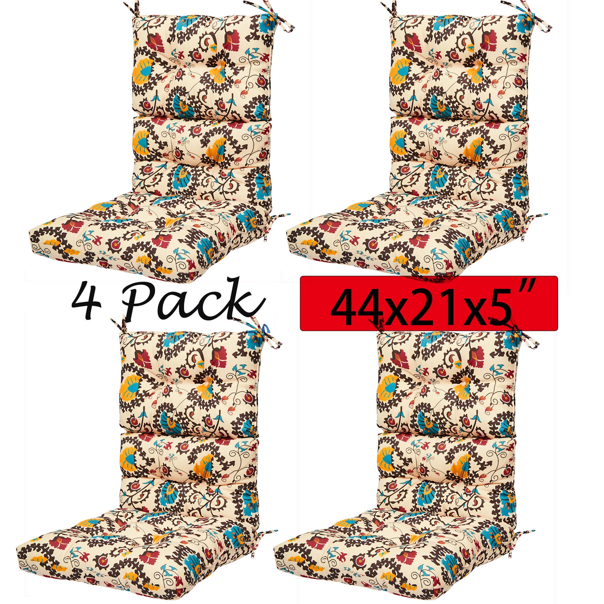 44x21x5 Inch Comfortable Outdoor Dining Chair Cushion High Back Solid