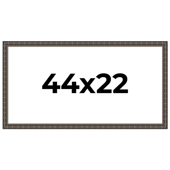 44x22 Frame Black Bamboo Solid Wood Picture Frame Width 1.5 Inches | Interior Frame Depth 0.5