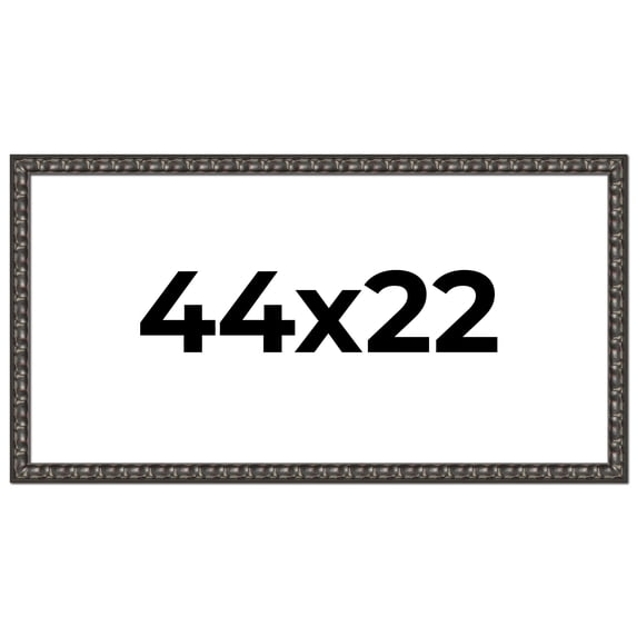 44x22 Frame Black-Brown Medieval Solid Wood Picture Frame | 1.5 Inch Moulding Width | Gotham
