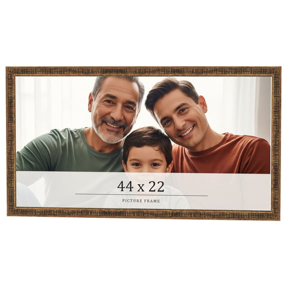 44x22 Frame Gold Kingsley Distressed Solid Wood Picture Frame Width 0.75 Inches | Interior Frame