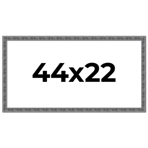 44x22 Frame Silver Black Rustic Sonoma Solid Wood Picture Frame | 1.5 Inch Moulding Width |