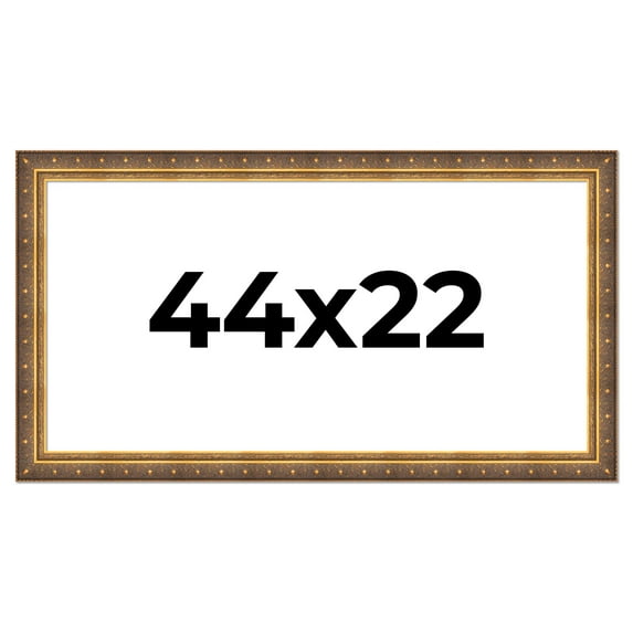 44x22 Frame Vintage Gold Solid Wood Picture Frame | 2.5 Inch Moulding Width | Ornate Bronze Museo