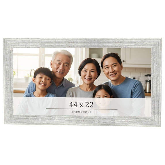 44x22 Frame White Real Wood Picture Frame Width 1.5 inches | Interior Frame Depth 0.5 inches | Barn