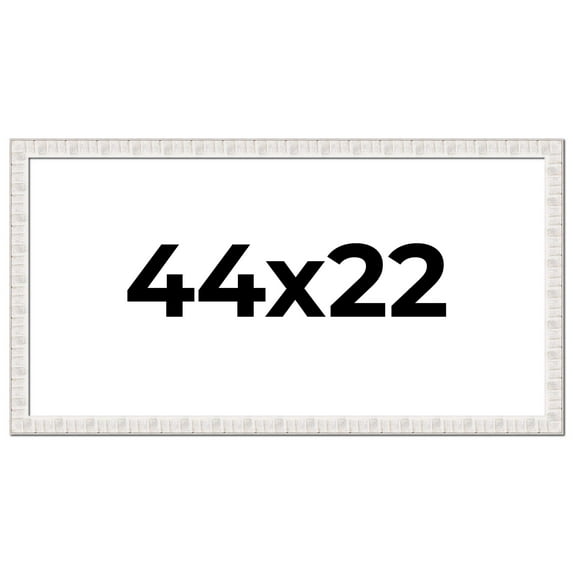 44x22 Frame White Sonoma Rustic Wood Picture Frame | 1.5 Inch Moulding Width | Complete with UV