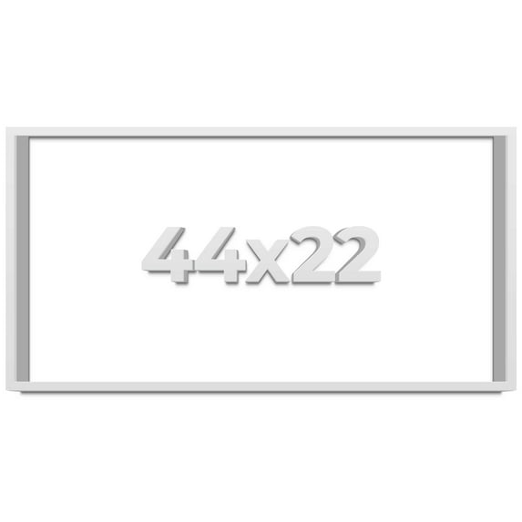 44x22 Shadow Box Frame White | 1 Inches Deep Real Wood Contemporary Shadowbox Display Frame | UV