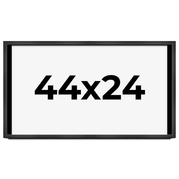 44x24 Frame Black Charcoal Grey Wood Textured Picture Frame | 0.75 Inch Moulding Width | Gunmetal