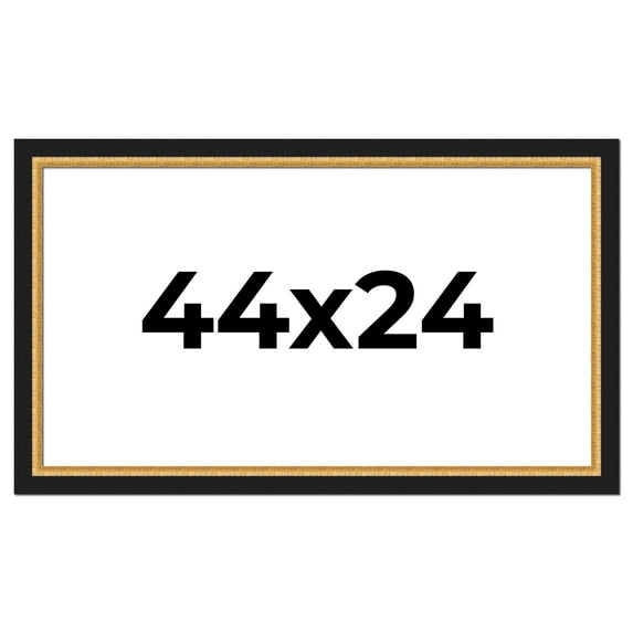 44x24 Frame Gold Real Wood Picture Frame Width 2.25 Inches | Interior Frame Depth 0.5 Inches |