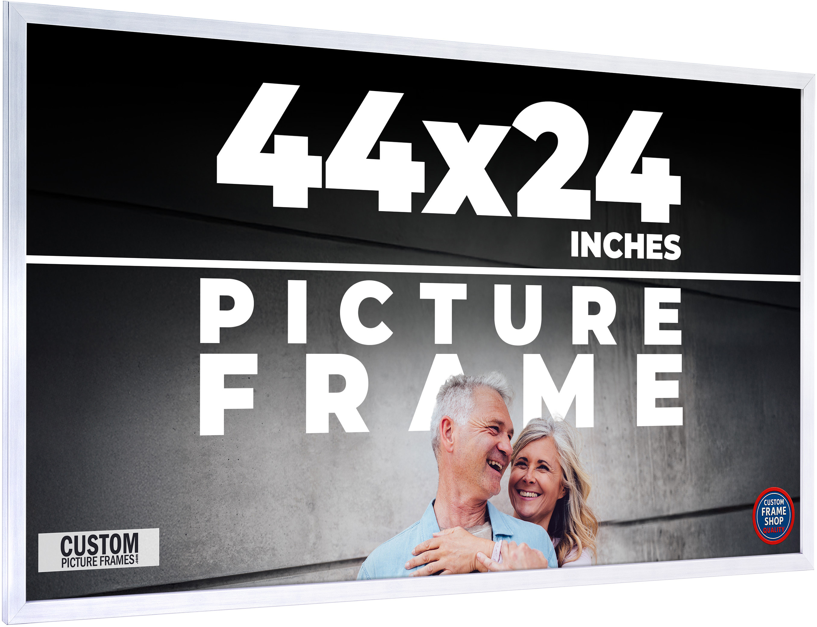 44x24 Frame Silver Real Wood Picture Frame Width 0.75 inches | Interior ...