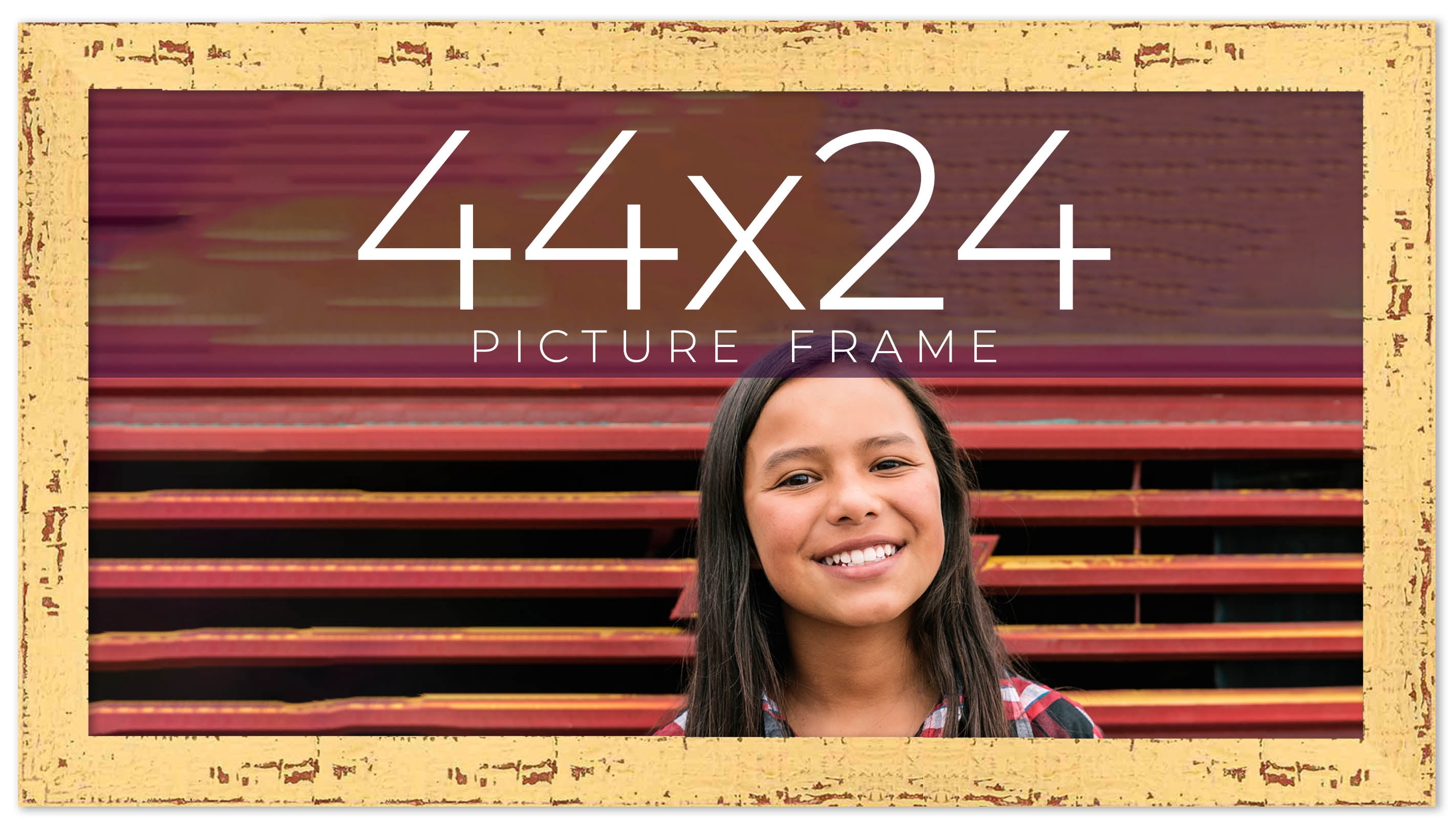 44x24 Frame Yellow Real Wood Picture Frame Width 1.25 inches | Interior ...