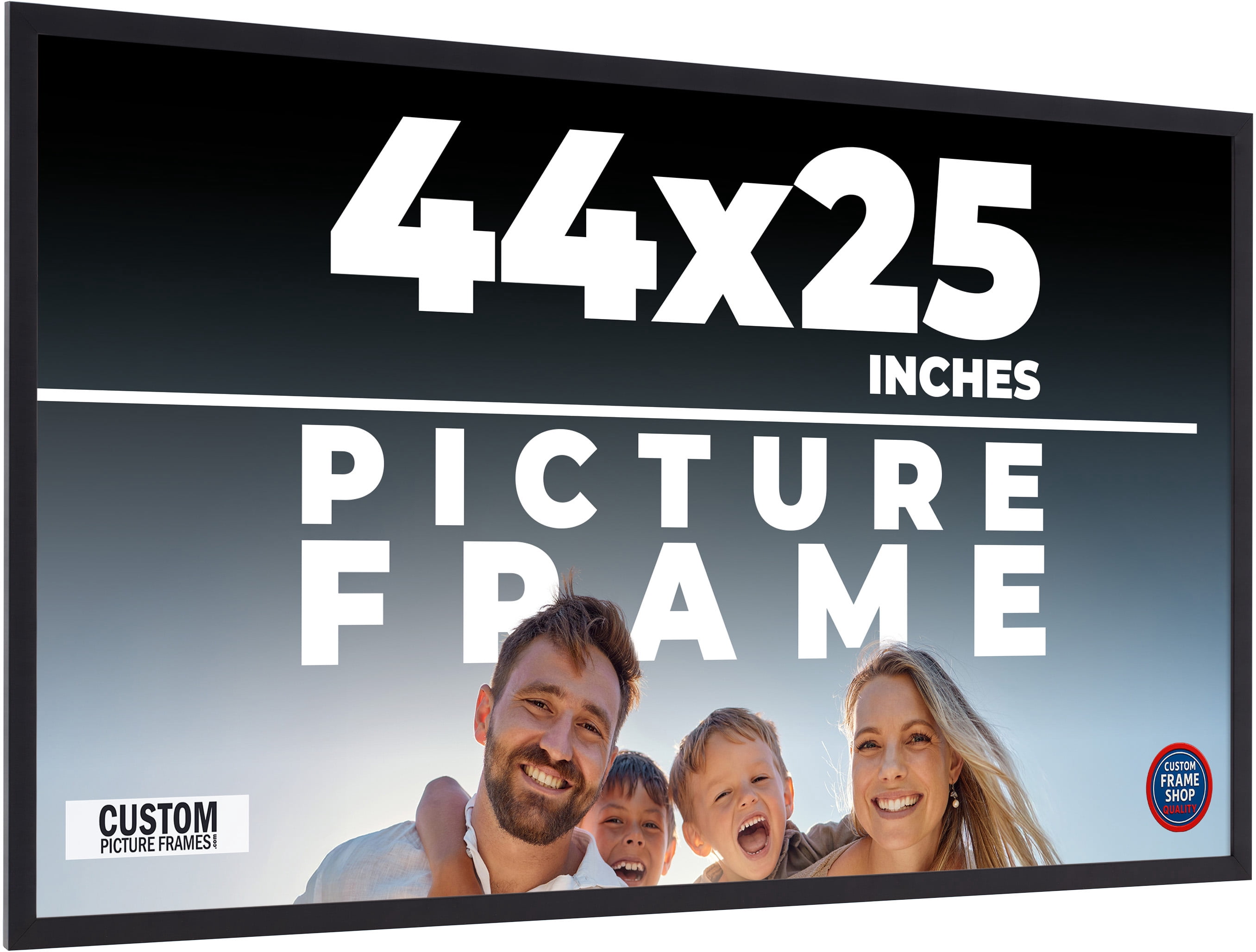 44x25 Frame Black Solid Wood Picture Frame | 0.75 Inch Moulding Width ...