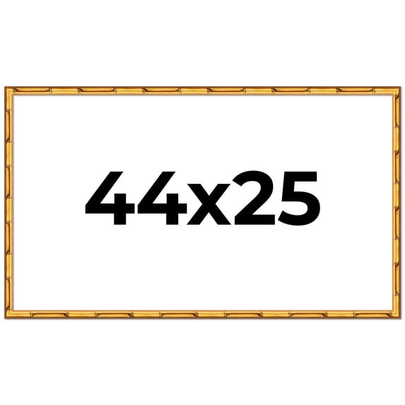 44x25 Frame Gold Bamboo Solid Wood Picture Frame | 1 Inch Moulding Width | Interior Frame Depth