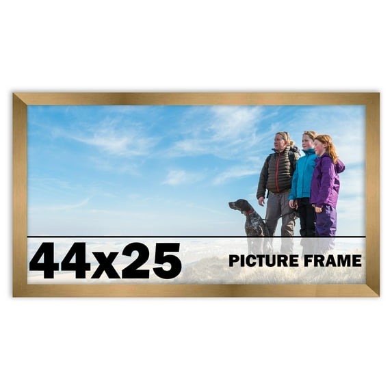 44x25 Frame Gold Bronze Modern Solid Wood Picture Frame | 0.75 Inch Moulding Width | Includes UV