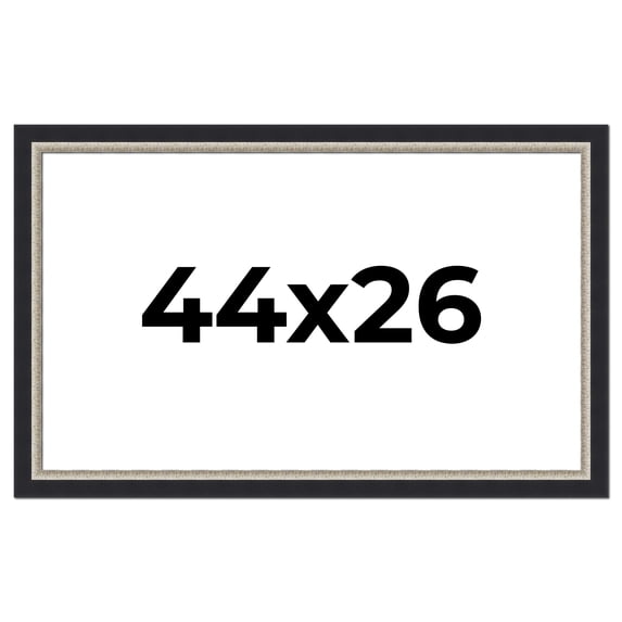 44x26 Frame Black Real Wood Picture Frame Width 2.25 Inches | Interior Frame Depth 0.5 Inches |