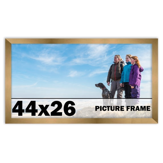 44x26 Frame Gold Bronze Modern Solid Wood Picture Frame | 0.75 Inch Moulding Width | Includes UV
