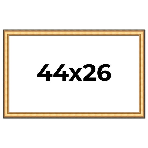 44x26 Frame Gold Plein Aire Solid Wood Picture Frame Width 2 Inches | Interior Frame Depth 0.5