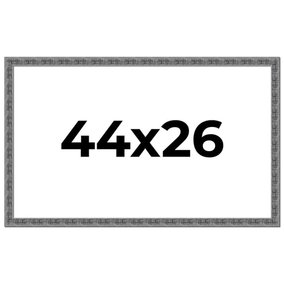 44x26 Frame Silver Black Rustic Sonoma Solid Wood Picture Frame | 1.5 Inch Moulding Width |