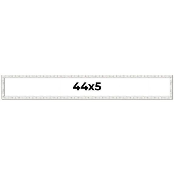 44x5 Frame White Scuffed Rustic Solid Wood Picture Frame | 0.75 Inch Moulding Width| Includes UV