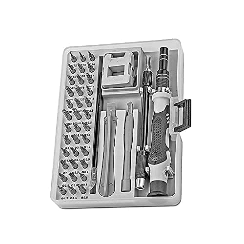 45 In 1 Precision Screwdriver Bit Set | Magnetic Tiny Screwdriver Kit With Tweezers & Extension Shaft For Laptop, Pc, Cell Phone, Computer, Game Console | 15.3 X 11.3 X 3.4 Cm | Silver