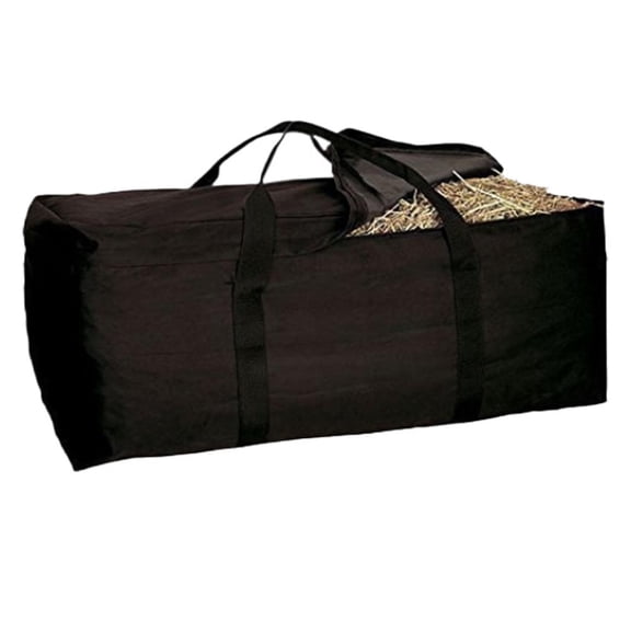 45.27" Extra Large Hay Bale Storage Bag 420D Oxford Cloth, Tear - Resistant & Waterproof, Foldable with Straps - */Black - for Hay, Seasonal Items & Christmas Decor
