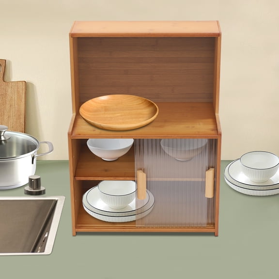 45*28*61cm Storage Cabinet Kitchen Storage Cabinet Kitchen Cabinet with Sliding for Placing Cups, Plates