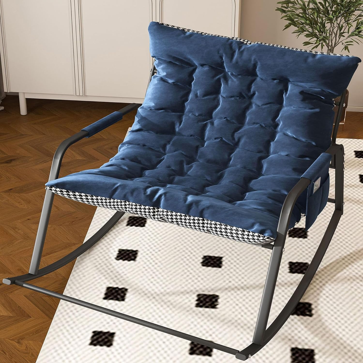 45.28''Rocking Chair Outdoor Indoor, Oversized Rocking Chairs with ...
