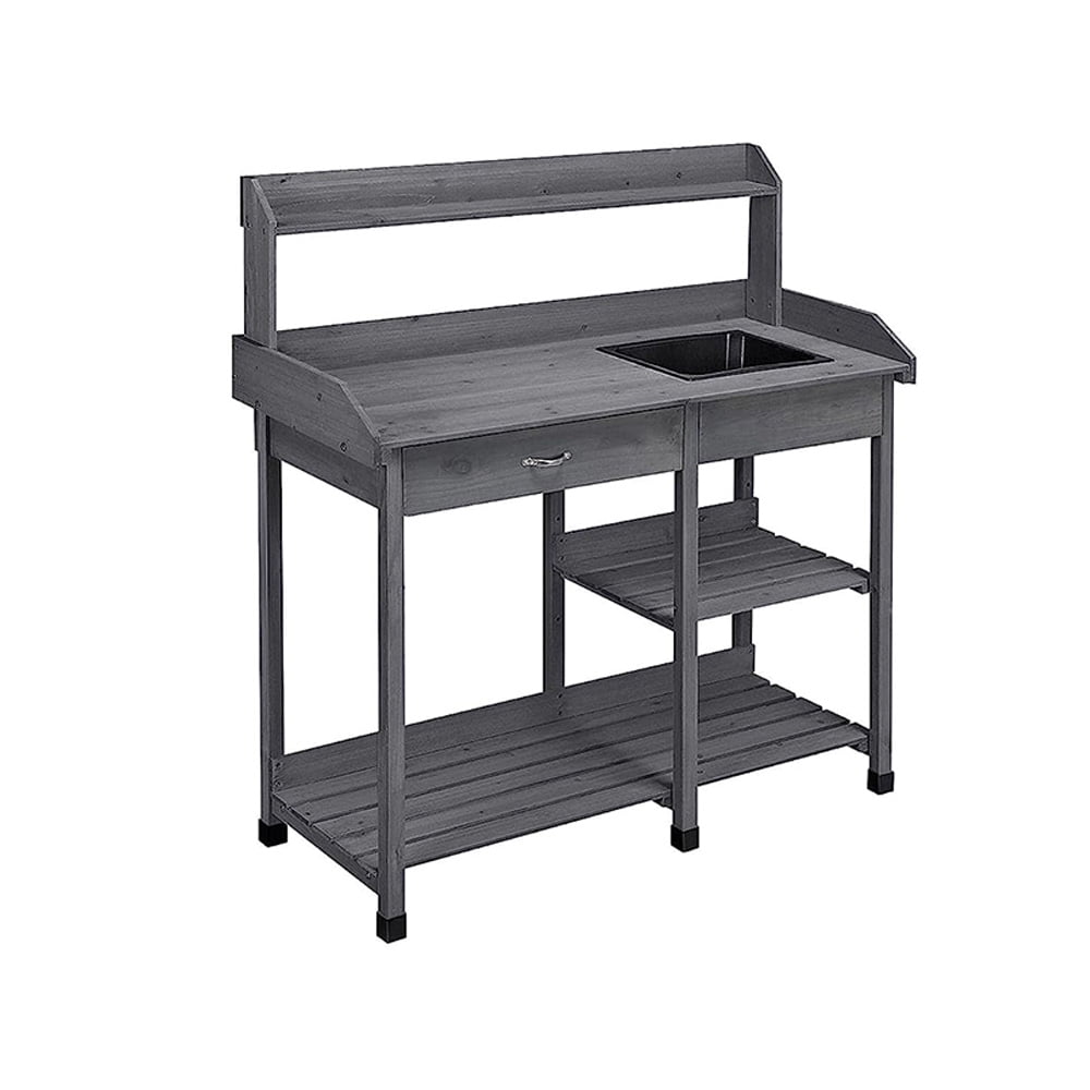 45.2x17.7x47.6'' (LxWxH) Potting Benches, Outdoor Garden Potting Table ...