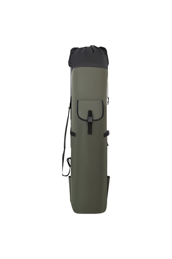45.3 in / 115 cm Fishing Rod Bag for 5 Rods, Large Capacity Fishing Bag with Drawstring, Buckle, Hook & Loop Fastener, Multi-Pocket Fishing Tackle Storage Bag, Handbag & Sling Bag
