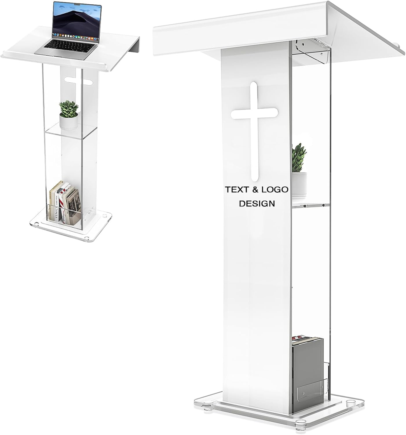 45.3 Customized Logo and Text Acrylic Podium Lectern, Pulpit for ...
