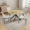 thumbnail image 1 of 45.3" Round Dining Table Set, Mid Century Modern Round Dining Table for 4 Person, with Steel Legs, Coffee Table for Kitchen Dining Room, Office, Save Space, 1 of 3