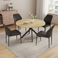thumbnail image 1 of 45.3" Round Dining Table Set, Mid Century Modern Round Dining Table for 4 Person, with Steel Legs, Coffee Table for Kitchen Dining Room, Office, Save Space, 1 of 4