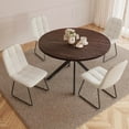 thumbnail image 1 of 45.3" Round Dining Table Set, Mid Century Modern Round Dining Table for 4 Person, with Steel Legs, Coffee Table for Kitchen Dining Room, Office, Save Space, 1 of 6