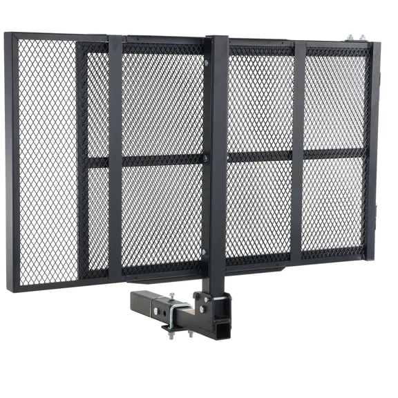 45.3"x25.6" Hitch Mount Cargo Carrier with Folding Ramp,Heavy-Duty Iron Hitch Rack for Mobility Scooters,500lbs Capacity Fits 2" Hitch Receiver