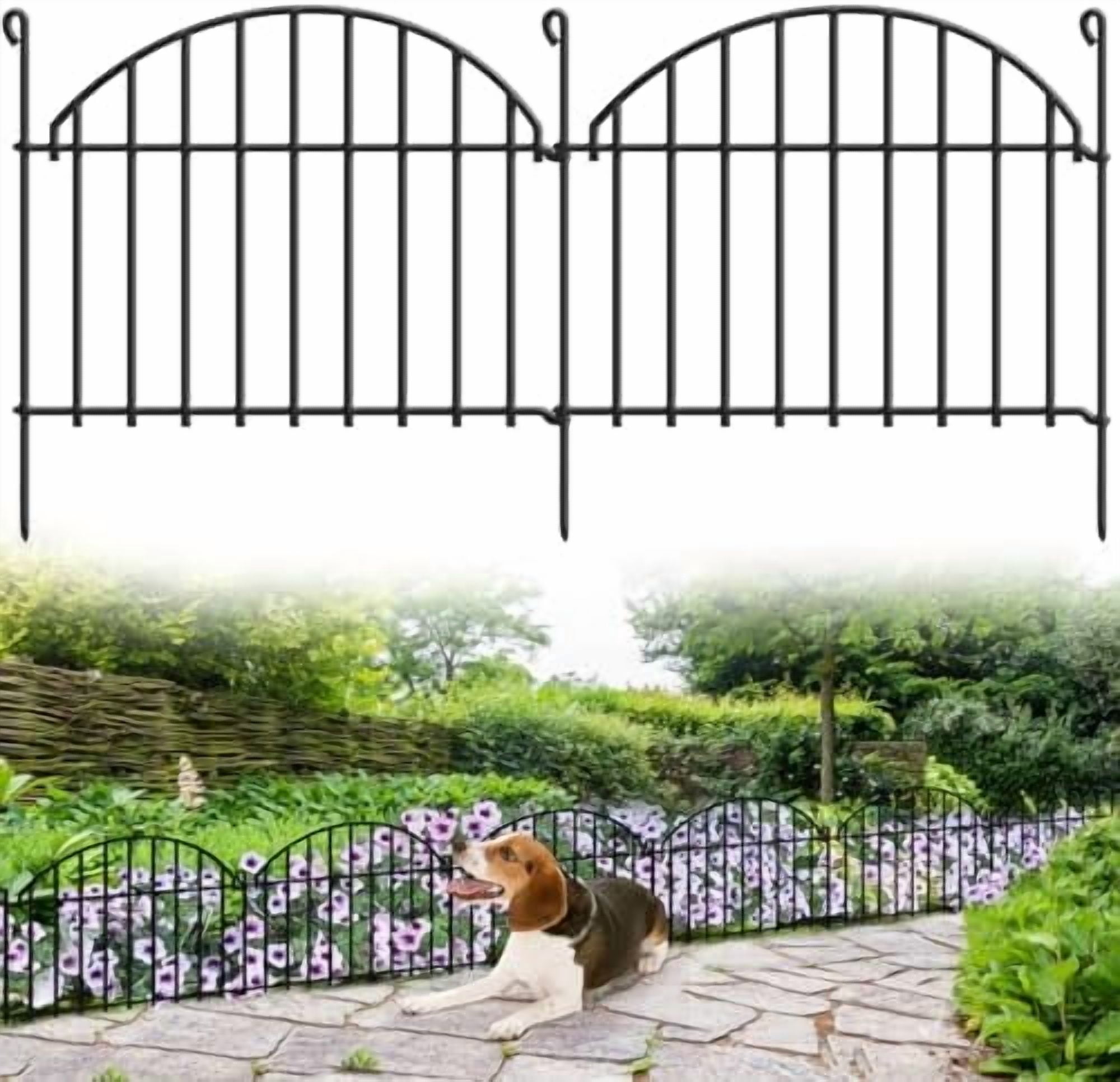 Image showcasing 45.33ft x 20in Garden Fence, 32 Panels Animal Barrier Fences for Dogs ...