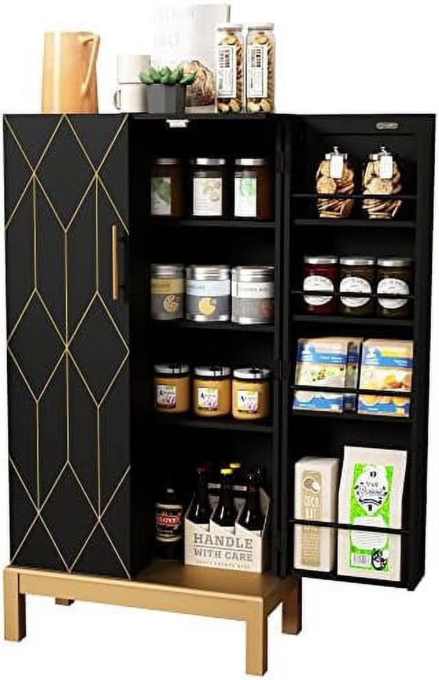 45'' Kitchen Pantry with Doors and Adjustable Shelves