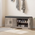 45'' 4-Door Shoe Storage Bench with Thick Padded Cushion & 2-Tier ...