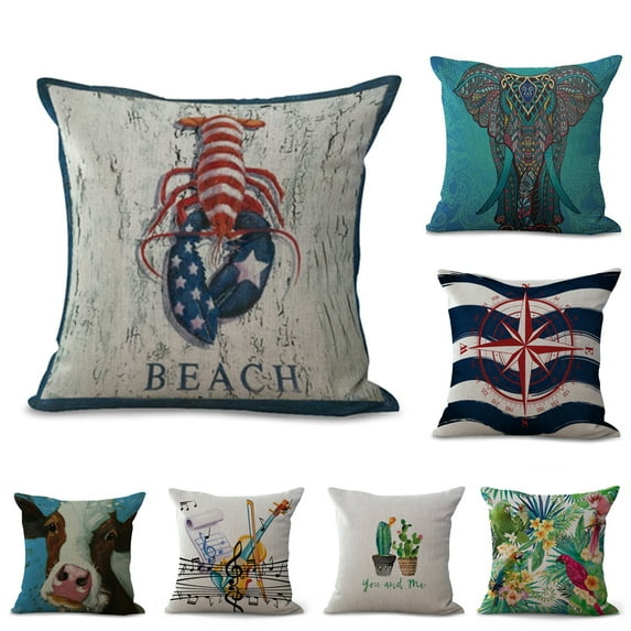 45*45cm/17.72x17.72inch Fashion Beach Flag Throw Pillow Cases Cafe Cushion Cotton and linen Cover Home Decor Room Square Sofa