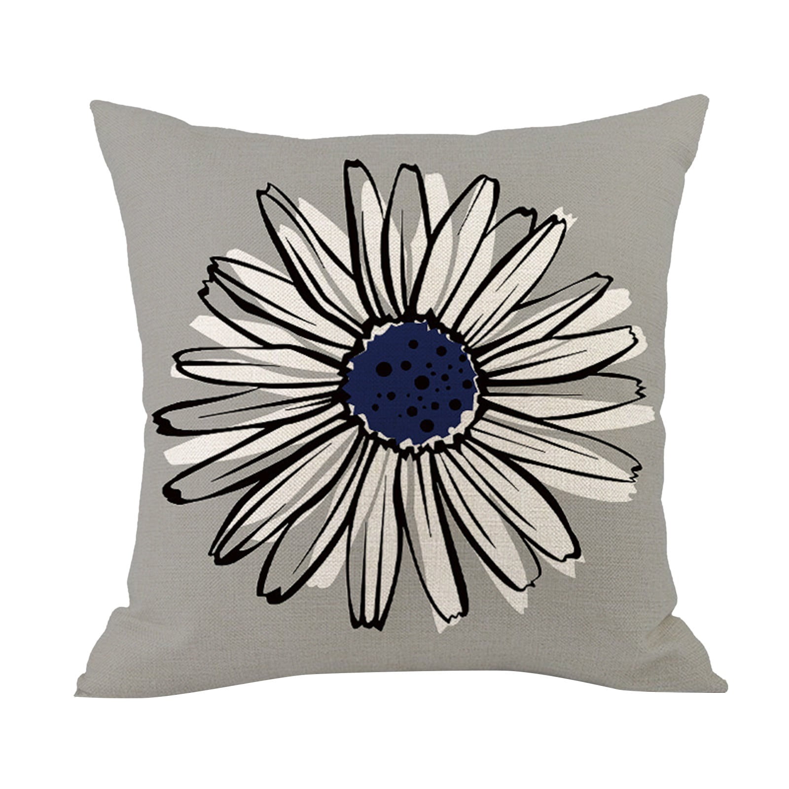 45*45cm Floral Linen Pillowcase Modern Daisy Pillowcases Home