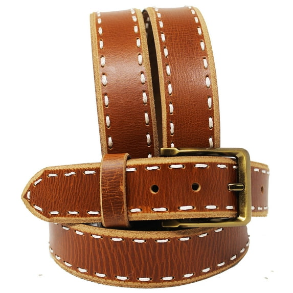 45-46 Men's Casual Jean Full-Grain Tan Leather Belt 26AB16TN