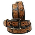thumbnail image 1 of 45-46  Tackrus Handmade Basket Weave Tool Western LEATHER MENS BELT Brown 2609RS04, 1 of 2