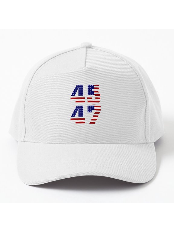 45 47 Fourth of July Baseball Hat, Merica Happy Independence Day Celebration Design Cap