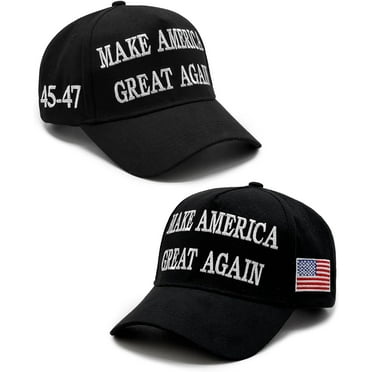 45-47 MAGA Hat Make America Great Again Donald Trump Embroidery Slogan with USA Flag Adjustable Baseball Cap