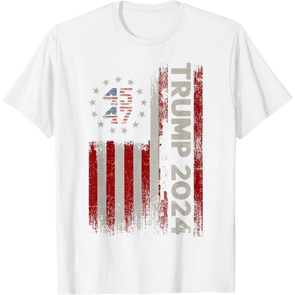 45 47 Trump 2024 American Flag T-Shirt