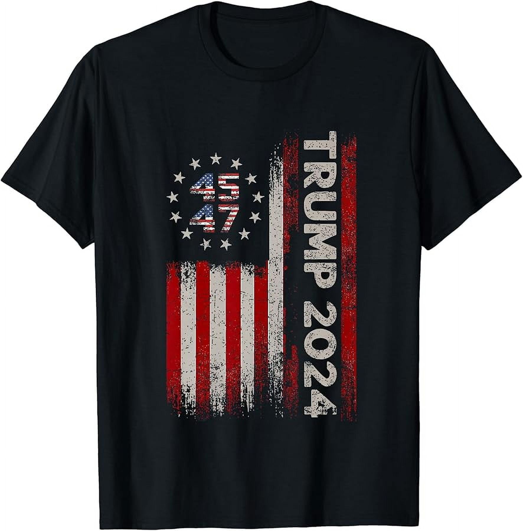 45 47 Trump 2024 American Flag TShirt