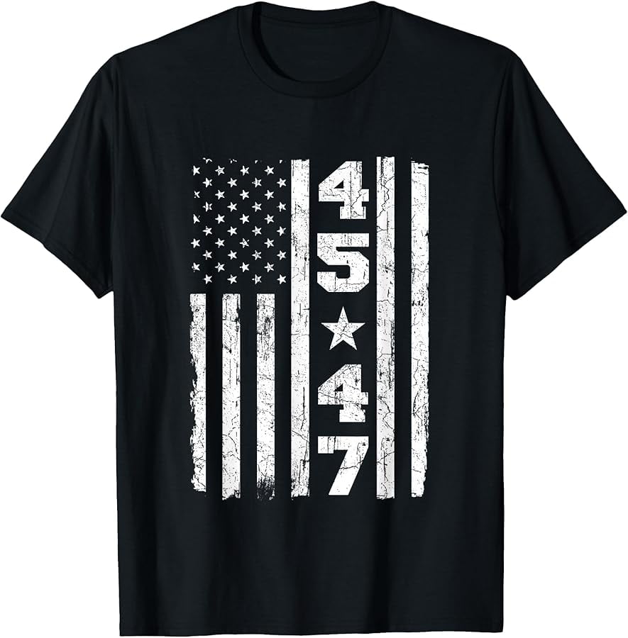 45 47 Trump Vintage USA Flag 2024 President Election Politic TShirt