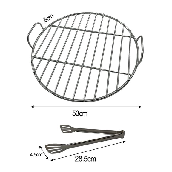 45/53/55Cm Stainless Steel Round Grill Grate With Grill Clips For Weber 7432 And 57Cm Charcoal Grills Outdoor Portable Barbecue